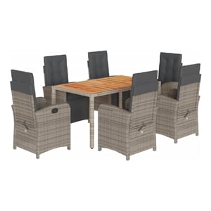 Afuera Living Contemporary 7 Piece Garden Dining Set in Gray