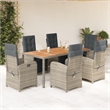 Afuera Living Contemporary Poly Rattan Garden Dining Set in Gray
