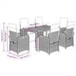Afuera Living Contemporary Poly Rattan Garden Dining Set in Gray
