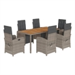 Afuera Living Contemporary Poly Rattan Garden Dining Set in Gray