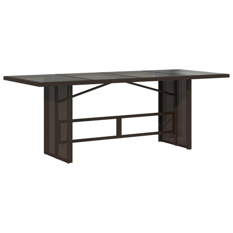 Afuera Living Contemporary 7 Piece Rattan Garden Dining Set in Brown