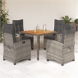 Afuera Living Contemporary Poly Rattan Garden Dining Set in Gray