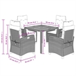 Afuera Living Contemporary Poly Rattan Garden Dining Set in Gray