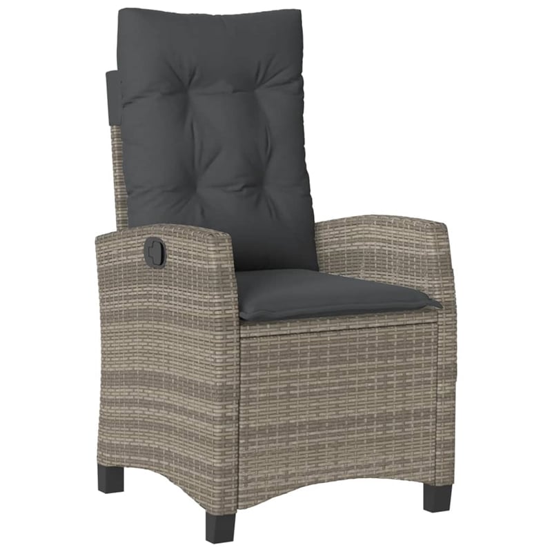 Afuera Living Contemporary Poly Rattan Garden Dining Set in Gray
