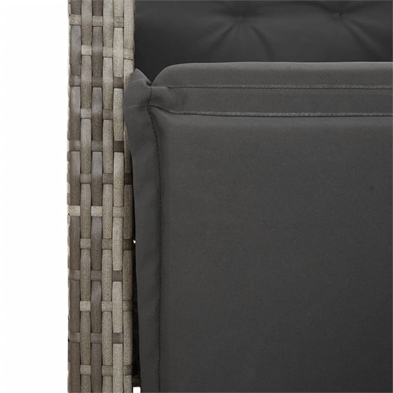 Afuera Living Contemporary Poly Rattan Garden Dining Set in Gray