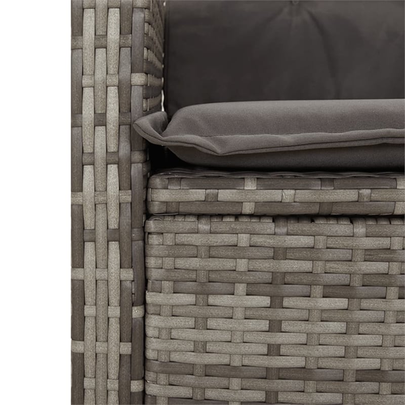 Afuera Living 5 Piece Poly Rattan Garden Dining Set in Black/Dark Gray