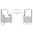 Afuera Living 3 Piece Poly Rattan Garden Dining Set in Black/Cream White