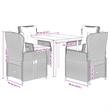 Afuera Living 5 Piece Poly Rattan Garden Dining Set in Black/Cream White