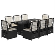 Afuera Living 9 Piece Poly Rattan Garden Dining Set in Black/Cream White