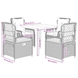 Afuera Living 5 Piece Poly Rattan Garden Dining Set in Black/Cream White