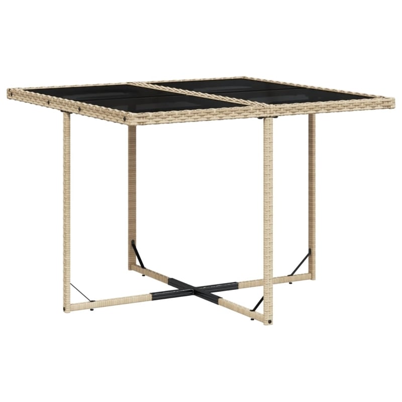 Afuera Living 9 Piece Poly Rattan Foldable Patio Dining Set in Beige