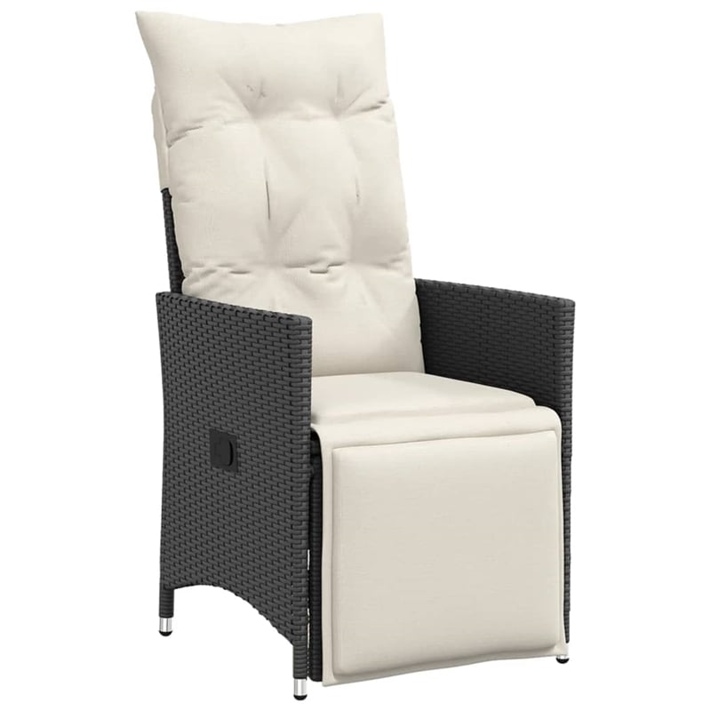 Afuera Living 9 Piece Rattan Garden Dining Set in Black/Cream White