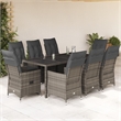 Afuera Living 9 Piece Powder-Coated Steel Garden Dining Set in Gray