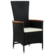 Afuera Living Contemporary Rattan Garden Dining Set in Black/Cream White