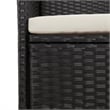 Afuera Living Contemporary Rattan Garden Dining Set in Black/Cream White