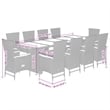 Afuera Living Contemporary Rattan Garden Dining Set in Black/Cream White