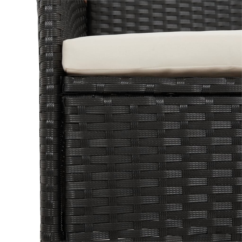Afuera Living Rattan Garden Dining Set with Cushions in Black