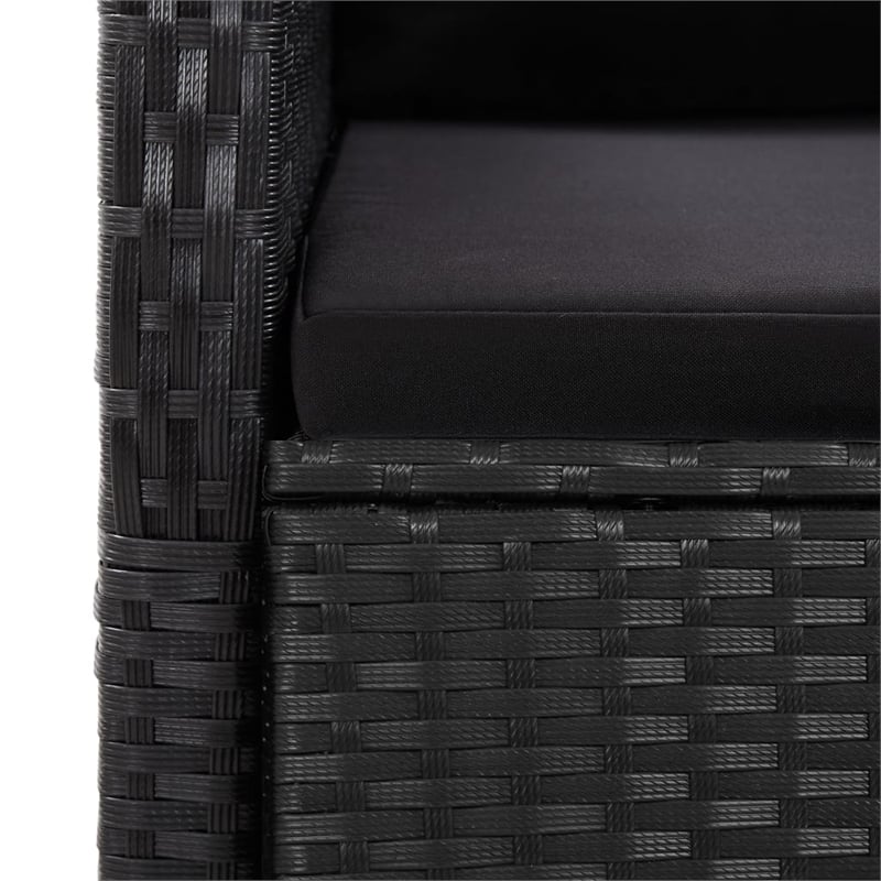 Afuera Living Contemporary 11 Piece Rattan Garden Dining Set in Black