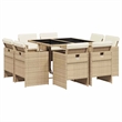 Afuera Living Contemporary 9 Piece Patio Dining Set in Black