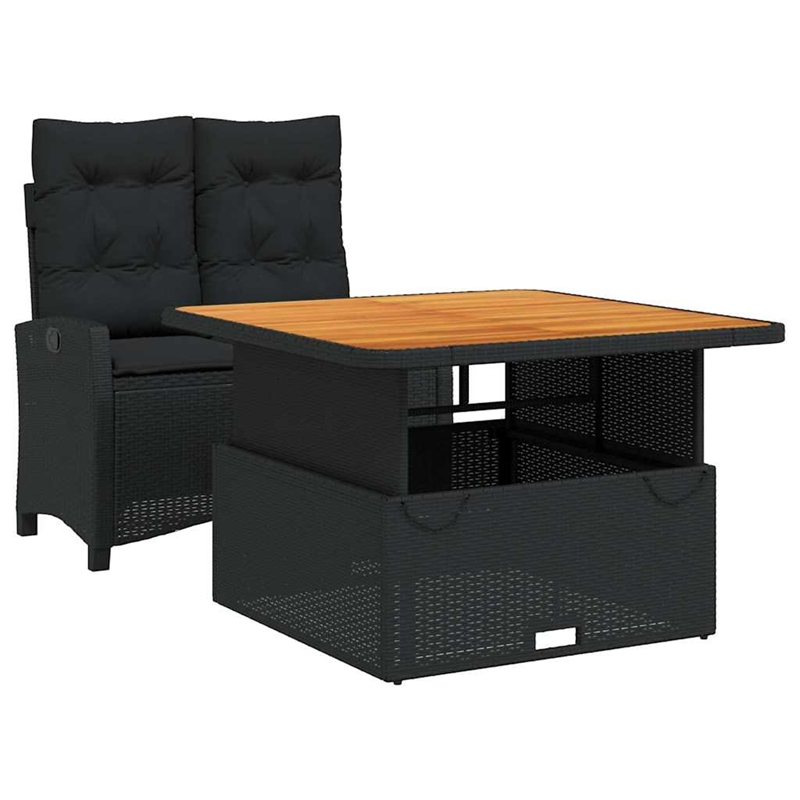 Afuera Living Contemporary Rattan Garden Dining Set in Black and Brown
