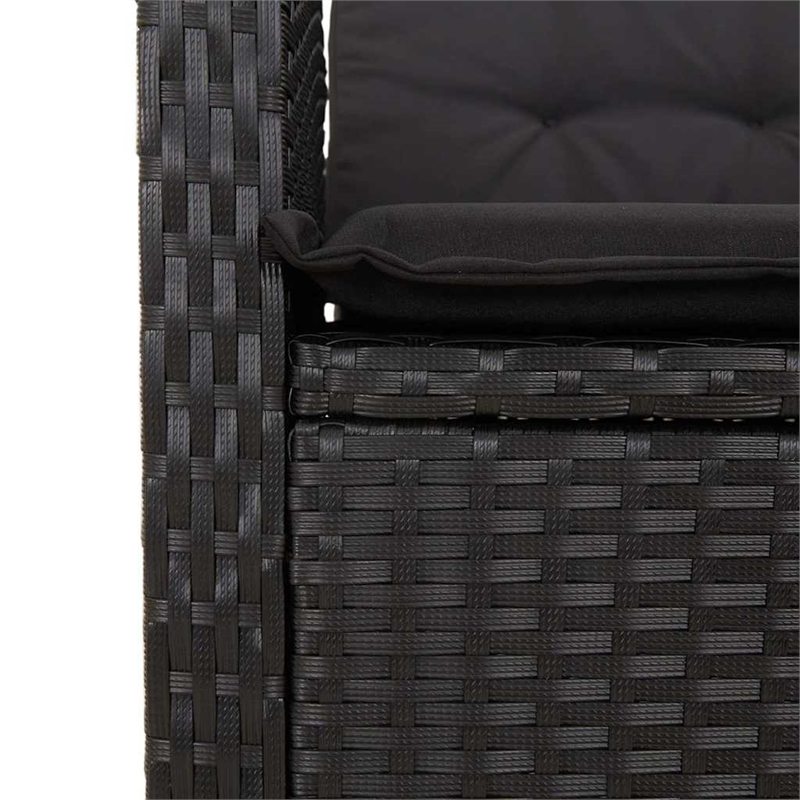 Afuera Living Contemporary Rattan Garden Dining Set in Black and Brown
