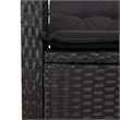 Afuera Living Contemporary Rattan Garden Dining Set in Black and Brown