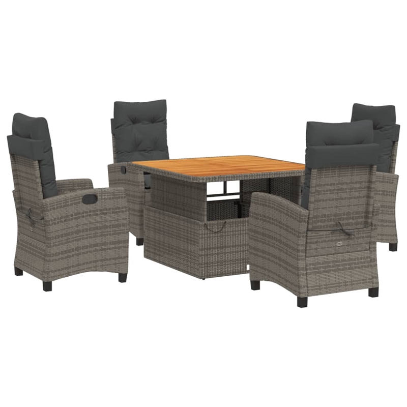 Afuera Living Contemporary 5 Piece Garden Dining Set in Gray