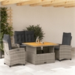 Afuera Living Contemporary 4 Piece Garden Dining Set in Gray