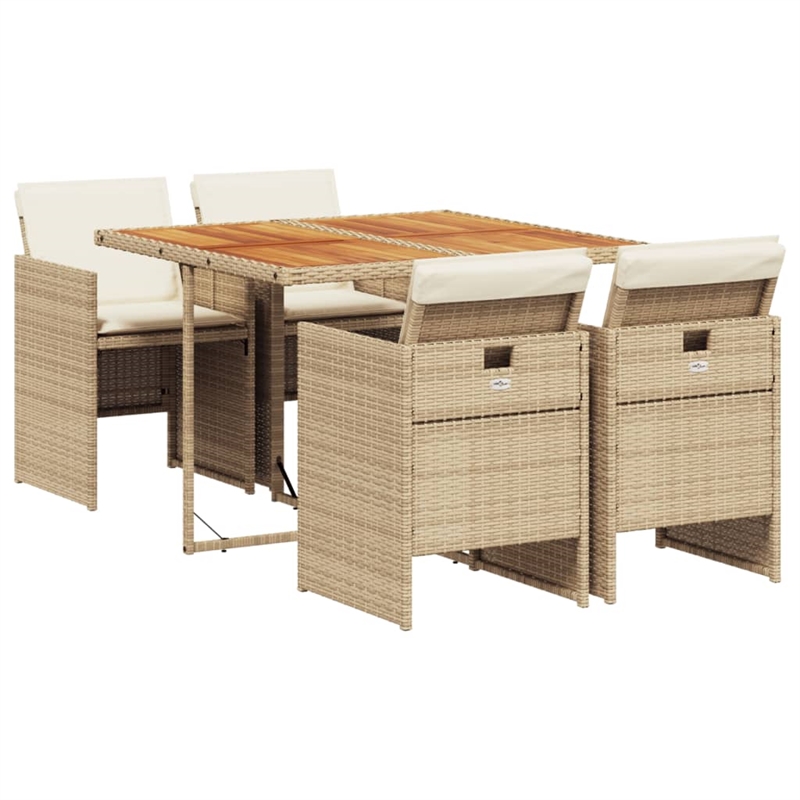 Afuera Living Contemporary 5 Piece Patio Dining Set in Brown