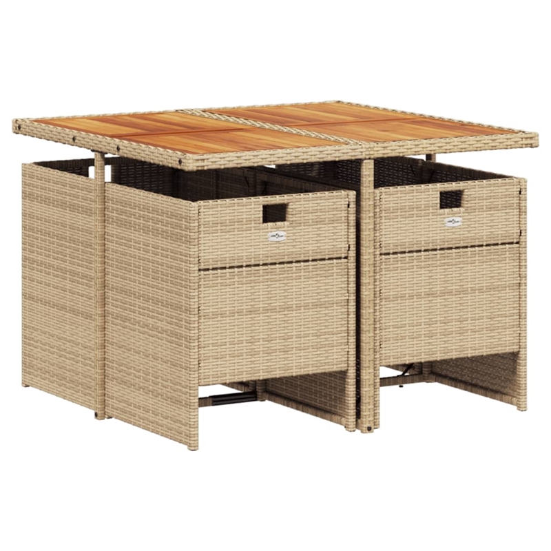 Afuera Living Contemporary 5 Piece Patio Dining Set in Brown