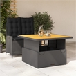 Afuera Living 2 Piece Rattan Garden Dining Set in Black and Brown