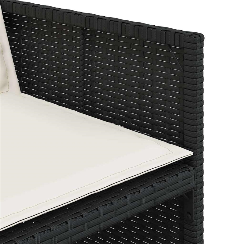Afuera Living 13 Piece Rattan Patio Dining Set in Black/Cream White