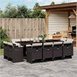 Afuera Living 13 Piece Rattan Patio Dining Set in Black/Cream White