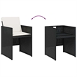 Afuera Living 17 Pc Poly Rattan Patio Dining Set with Cushions in Black & Brown
