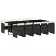 Afuera Living 10 Piece Poly Rattan Patio Dining Set in Black/Cream White