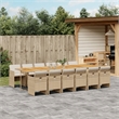 Afuera Living Contemporary 13 Piece Rattan Patio Dining Set in Brown
