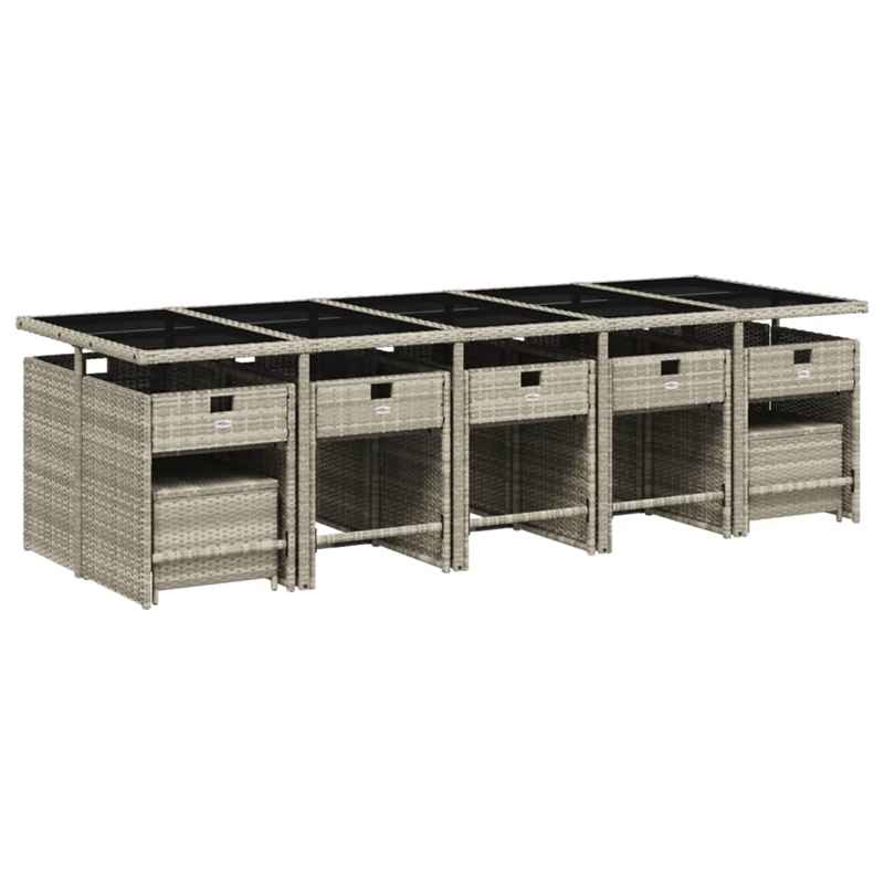 Afuera Living 14-Seater Patio Dining Set in Anthracite/Light Gray