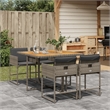 Afuera Living Contemporary Rattan Foldable Garden Dining Set in Gray