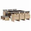 Afuera Living 11 Piece Poly Rattan Garden Dining Set in Beige/Black