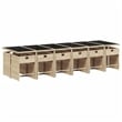 Afuera Living 12 Piece Poly Rattan Patio Dining Set in Black/Cream White