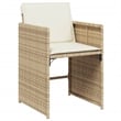 Afuera Living 12 Piece Poly Rattan Patio Dining Set in Black/Cream White
