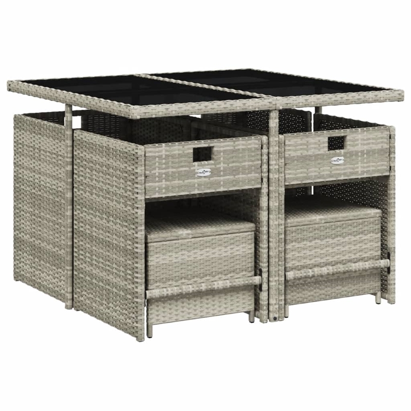 Afuera Living Contemporary 9 Piece Patio Dining Set in Anthracite