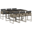 Afuera Living Contemporary 7 Piece Garden Dining Set in Black