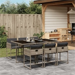 Afuera Living Contemporary 7 Piece Garden Dining Set in Black