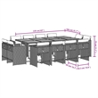 Afuera Living Contemporary Rattan Patio Dining Set in Gray Finish
