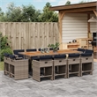 Afuera Living Contemporary Rattan Patio Dining Set in Gray Finish