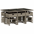 Afuera Living Contemporary Poly Rattan Garden Dining Set in Gray