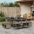 Afuera Living Contemporary Poly Rattan Garden Dining Set in Gray