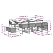 Afuera Living 13 Piece Rattan Garden Dining Set in Brown/Cream white