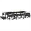 Afuera Living 17 Piece Poly Rattan Garden Dining Set in Black/Cream White